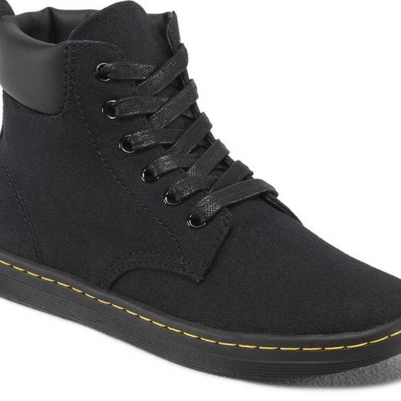 Dr.Martens Maelly Black Canvas Sneaker Skater Streetwear Grunge Size 6 - Picture 2 of 16